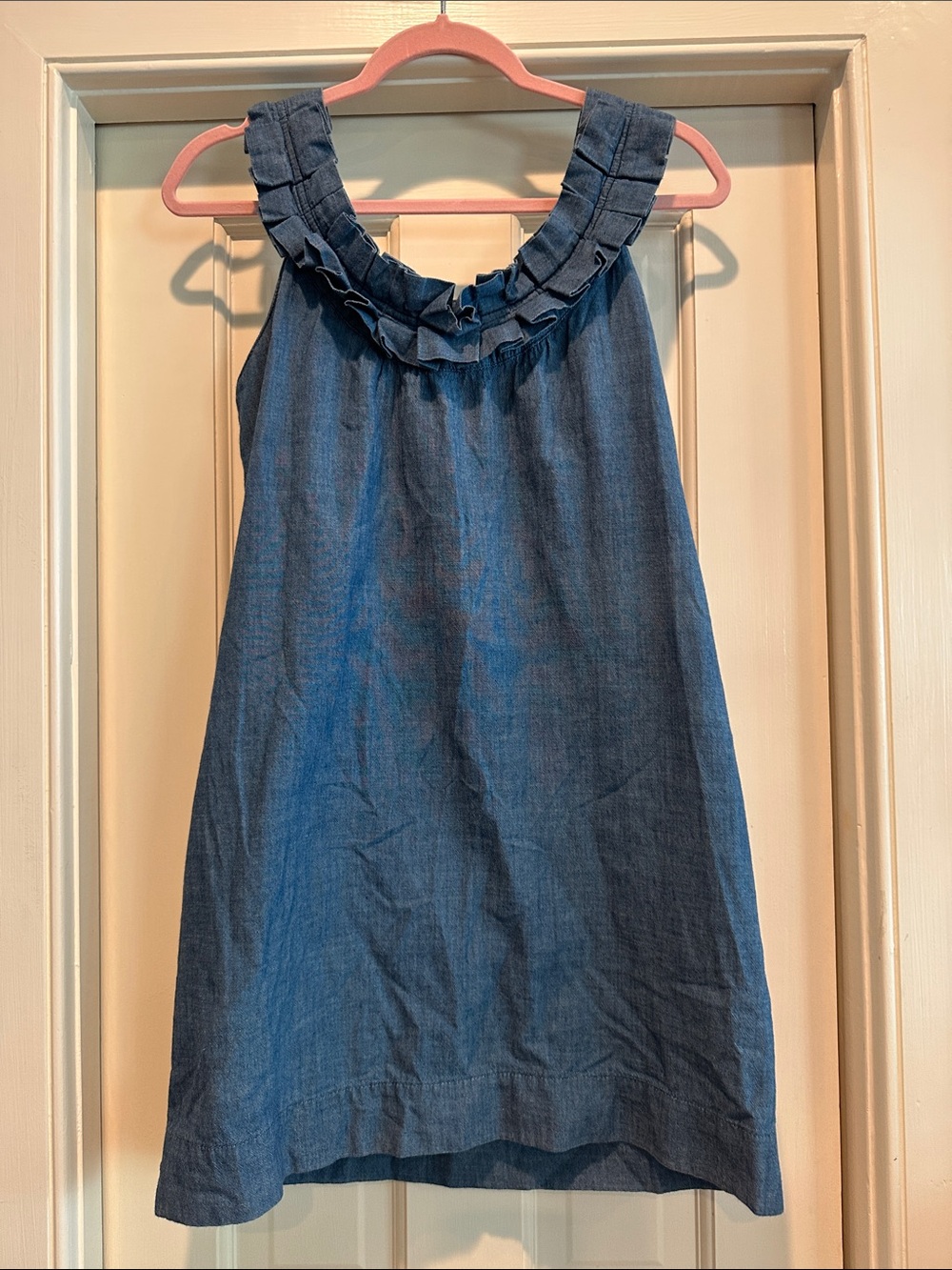 Anlo Blue Ruffle Neck Mini Dress